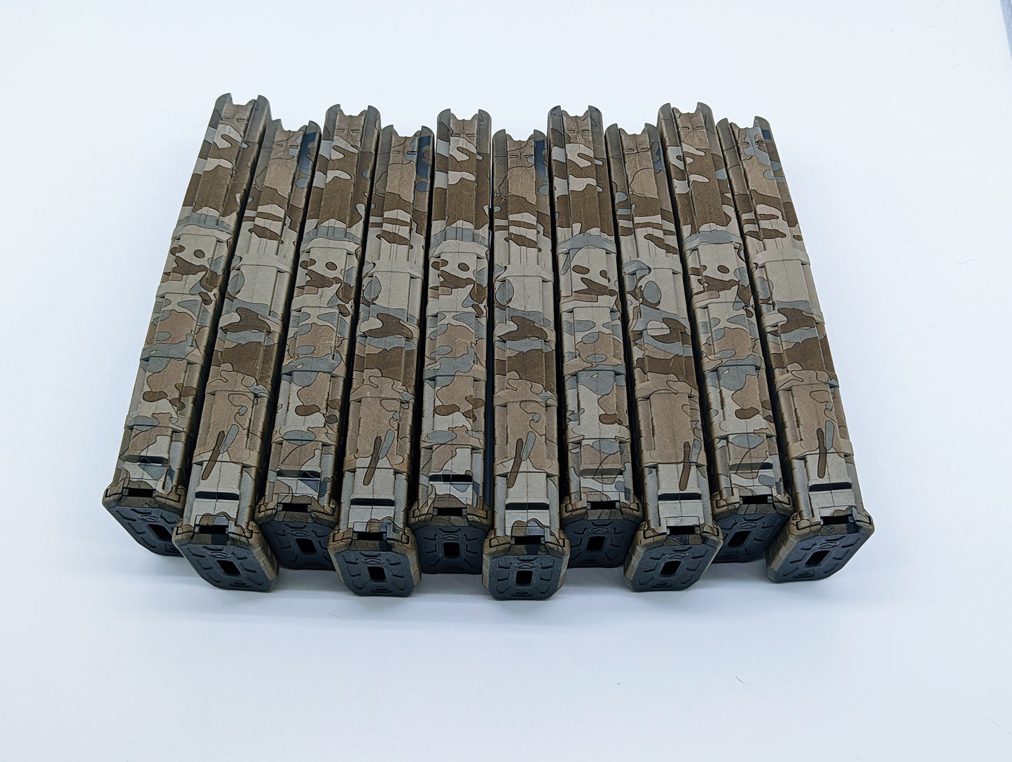 Camo pattern lasered on a PMAG