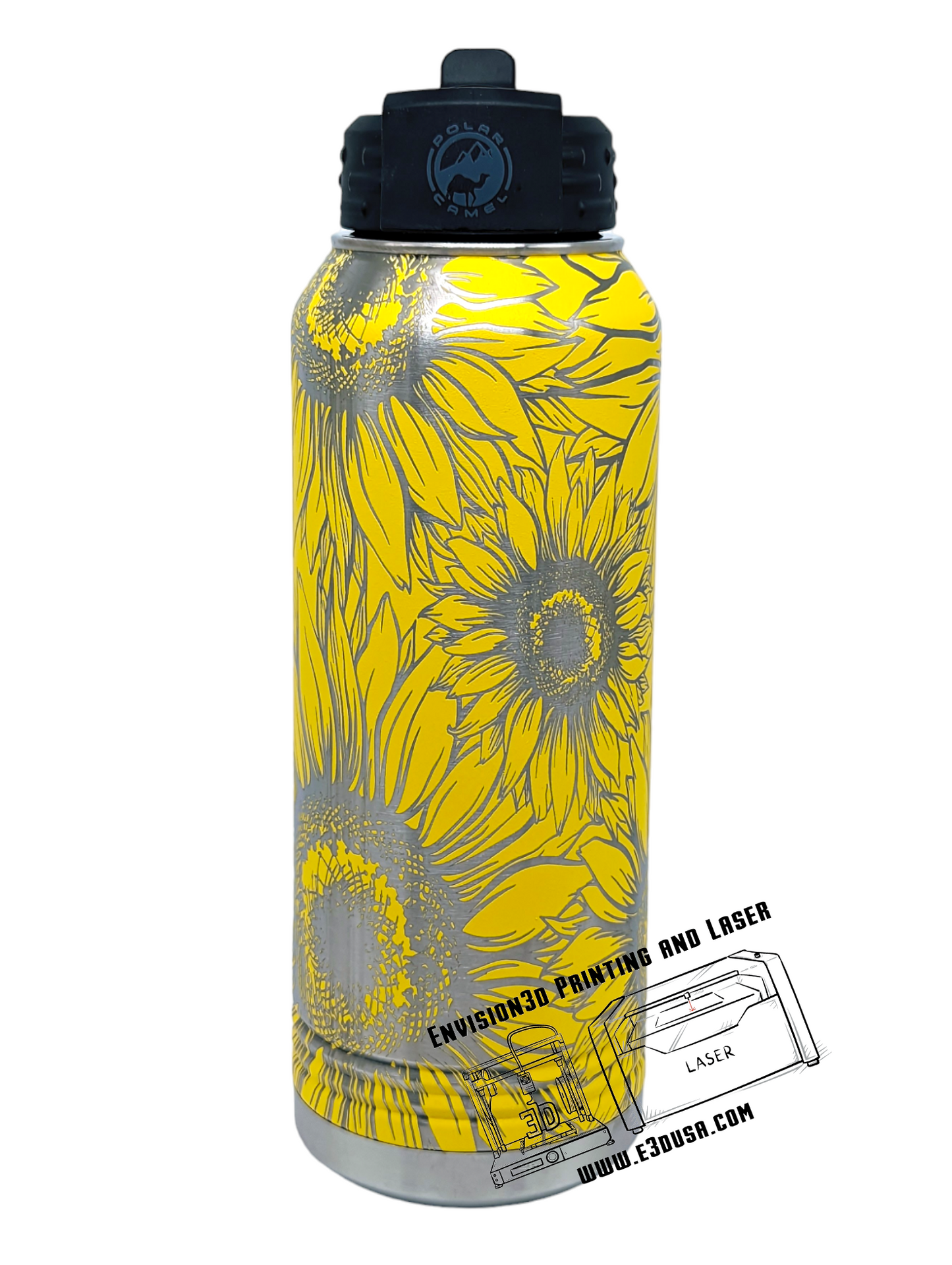 Sunflower wrapped Stainless Water Bottle
