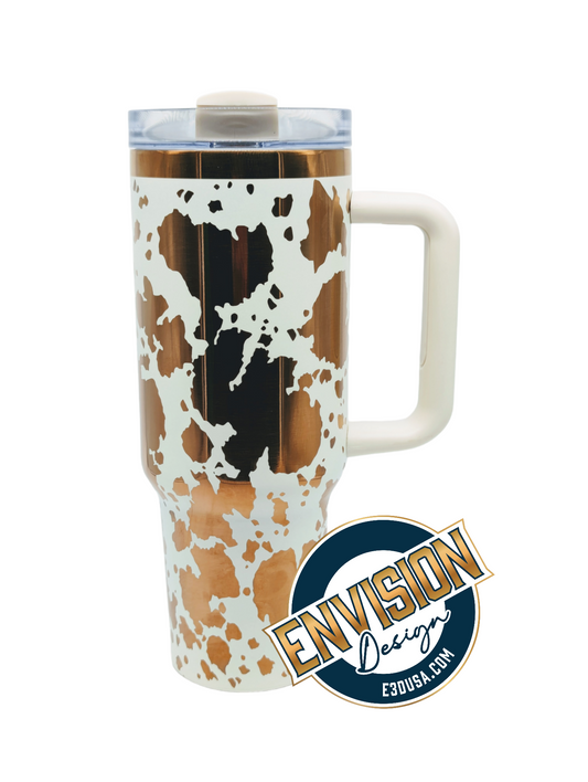 40oz Cow Print Tumbler